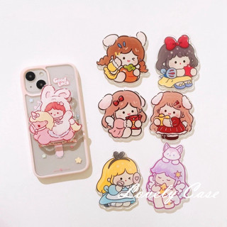 เคสโทรศัพท์มือถือ ลายการ์ตูนดอกไม้น่ารัก ปรับขนาดได้ แบบสร้างสรรค์ สําหรับตั้งโต๊ะ