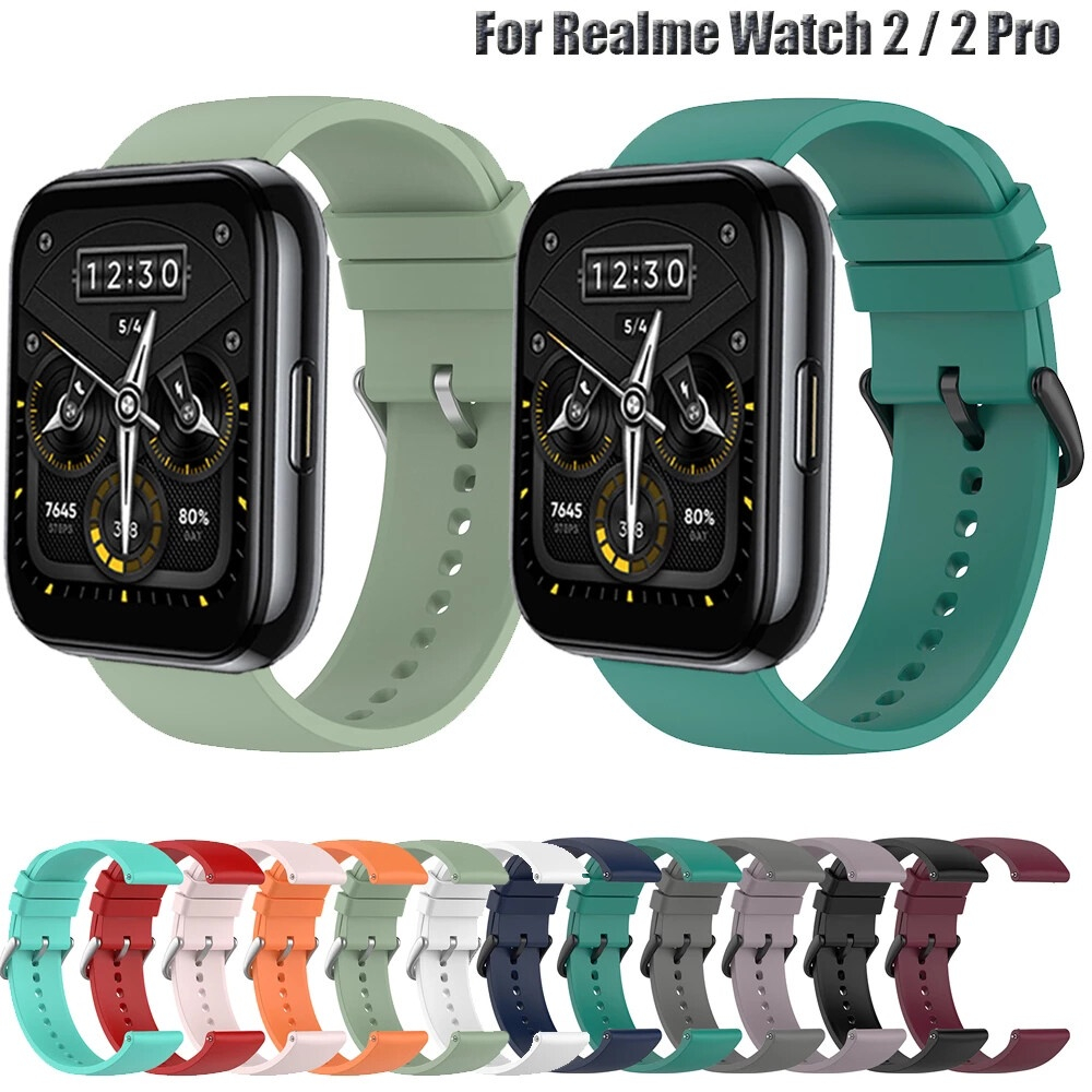สายนาฬิกาข้อมือซิลิโคน แบบนิ่ม 22 มม. สําหรับ Realme Watch 2 2 Pro Xiaomi Huami Amazfit Pace Wristban