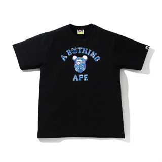 Bape พิมพ์ลายแฟชั่น ★ เสื้อยืดคอกลม แขนสั้น ผ้าฝ้าย 230 กรัม สําหรับทุกเพศ