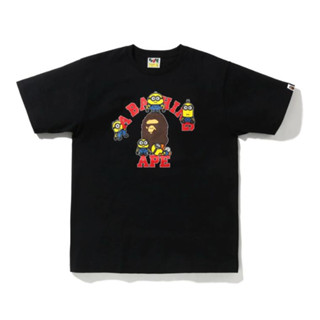 Bape พิมพ์ลายแฟชั่น ★ เสื้อยืดคอกลม แขนสั้น ผ้าฝ้าย 230 กรัม สําหรับทุกเพศ