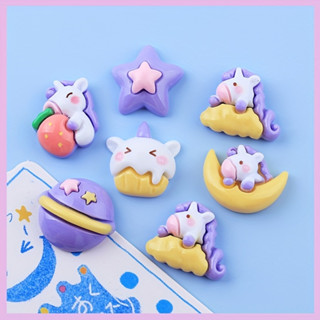 6 ชิ้น/ถุง ยูนิคอร์น เรซิ่น Slime Charms เรซิ่นลายการ์ตูนน่ารัก ทำพวงกุญแจ เครื่องประดับเรซิ่น diy สําหรับติดตกแต่งโทรศัพท์มือถื