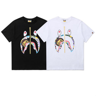 Bape เสื้อยืดแขนสั้น ผ้าฝ้าย พิมพ์ลาย แฟชั่นสําหรับผู้ชาย และผู้หญิง