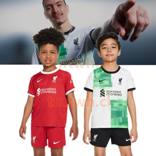 เสื้อกีฬาแขนสั้น ลายทีมชาติฟุตบอล Liverpool คุณภาพสูง สําหรับเด็ก 2023