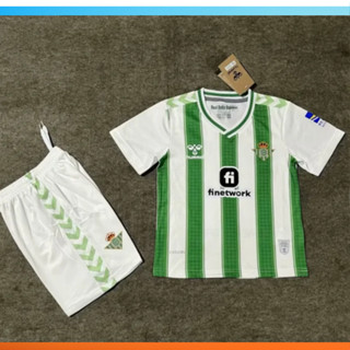 เสื้อกีฬาแขนสั้น ลายทีมชาติฟุตบอล Real Betis Jersey 2023-24 ชุดเหย้า สําหรับเด็ก