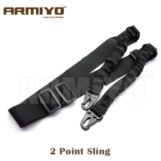Armiyo Tactical 2 Point Sling Bungee Harnesses สายคล้องไหล่เข็มขัดฤดูใบไม้ผลิหัวเข็มขัดโลหะอุปกรณ์เสริมกลางแจ้ง