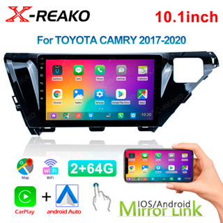 เครื่องเล่นมัลติมีเดีย GPS วิทยุ WiFi GPS Navi 10.1 นิ้ว สําหรับ Toyota Camry 8 XV 70 2017-2020 Android