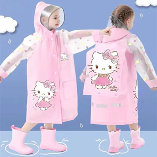 [Osee] เสื้อกันฝน แบบเป่าลม ลายการ์ตูน Hello Kitty สําหรับเด็กผู้หญิง และนักเรียน