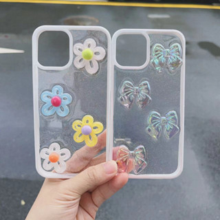 เคสโทรศัพท์มือถืออีพ็อกซี่ tpu นิ่ม ลายโบว์ไล่โทนสี สําหรับ iPhone 11pro 11promax 14 14promax 14pro 12promax 13pro