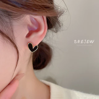 DREJEW ต่างหูเข็มเงิน รูปหัวใจ ขนาดเล็ก ระดับไฮเอนด์ แบบเรียบง่าย แฟชั่นเกาหลี สําหรับผู้หญิง