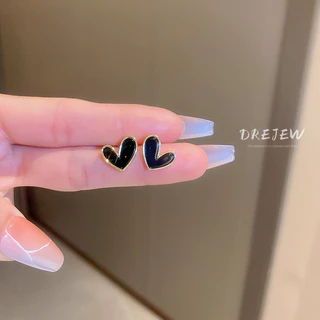 DREJEW ต่างหูเข็มเงิน รูปหัวใจ ขนาดเล็ก ระดับไฮเอนด์ แบบเรียบง่าย แฟชั่นเกาหลี สําหรับผู้หญิง