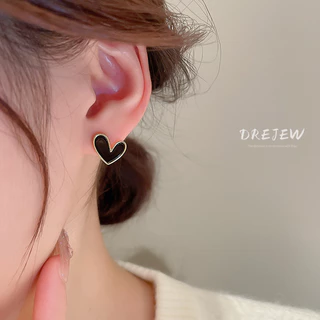 DREJEW ต่างหูเข็มเงิน รูปหัวใจ ขนาดเล็ก ระดับไฮเอนด์ แบบเรียบง่าย แฟชั่นเกาหลี สําหรับผู้หญิง