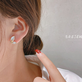 DREJEW ต่างหูเงินสเตอร์ลิง รูปผีเสื้อ ขนาดเล็ก สไตล์เกาหลี เ…