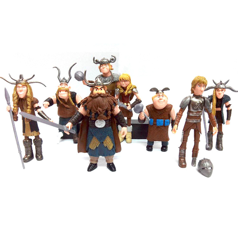 8 ชิ้น/เซ็ต 10-13 ซม.HicCup Barbarian Slew Dragon Warriors รุ่น Q PVC Action Figures ตุ๊กตาของเล่นเด็ก