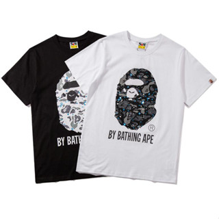 Bape เสื้อยืดแขนสั้น ผ้าฝ้าย พิมพ์ลาย แฟชั่นสําหรับผู้ชาย และผู้หญิง