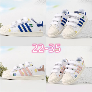 357-adidas Shell Toe รองเท้ากีฬาลําลอง สําหรับเด็กผู้ชาย และเด็กผู้หญิง