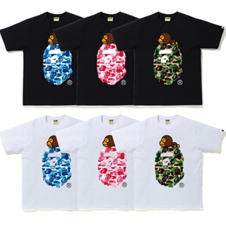 Bape เสื้อยืดแขนสั้น ผ้าฝ้าย พิมพ์ลาย แฟชั่นสําหรับผู้ชาย และผู้หญิง