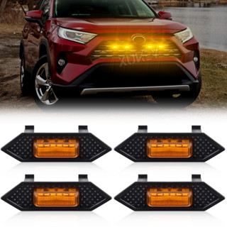 ชุดสายไฟหน้า LED สีเหลืองอําพัน สําหรับ Toyota RAV4 2019 2020 2021 2022 2023 4 ชิ้น