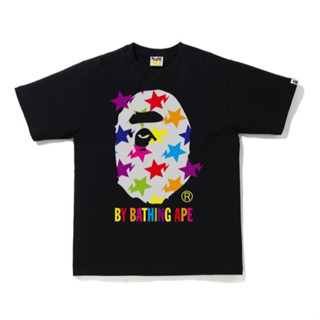 Bape เสื้อยืดแขนสั้น ผ้าฝ้าย พิมพ์ลาย แฟชั่นสําหรับผู้ชาย และผู้หญิง