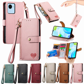 เคสหนัง ฝาพับแม่เหล็ก พร้อมช่องใส่บัตร มีซิป สําหรับ Oppo Reno10 Pro Plus Realme 10 Pro Plus Realme 11 Pro Plus