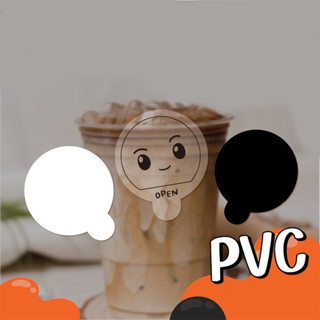 สติกเกอร์ฉลาก Pvc กันน้ํา กันรั่ว สําหรับติดฝาแก้วกาแฟ ชานม น้ําผลไม้ 100 ชิ้น ต่อแพ็ค