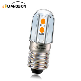 Ruiandsion E10 ฐานหลอดไฟ LED ฐานสกรู สีขาวอบอุ่น สีเหลือง DC 6V สําหรับไฟฉาย ไฟทํางาน