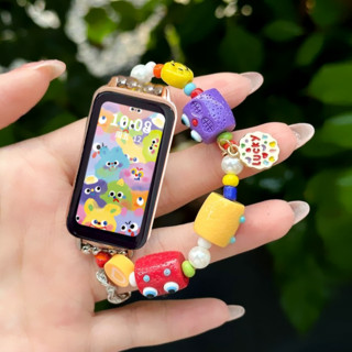 Little Monster Colorful Dopamine Watch Strap สายนาฬิกา Huawei Band 8 Strap สาย Huawei Band 6 bracelet สาย Huawei Band 7 Strap Huawei band 6 Watchband สาย Huawei Band 8 สายนาฬิกา Replacement Strap