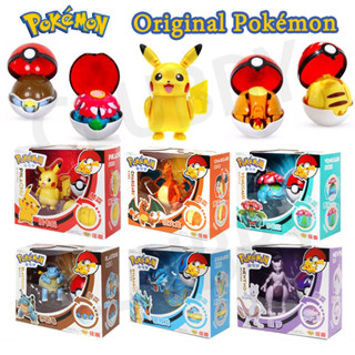 12 ชนิด Pokemon โปเกบอล Mewtwo Charizard Eevee แอ็คชั่นฟิกเกอร์ ลูกเปลี่ยนรูป Action Figure เด็กของเล่น