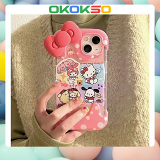 [OKOKSO] เคสโทรศัพท์มือถือนิ่ม กันกระแทก ลายการ์ตูนคิตตี้สี่ช่อง สําหรับ OPPO Reno9 Reno8 Reno7pro reno6 7z 8T 5 R17 A53 A9 2020 4Z 5G F11 A31 A15 A3S A78 A77