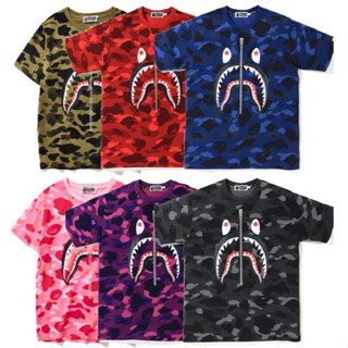 Bape เสื้อยืดแขนสั้น ผ้าฝ้าย พิมพ์ลาย แฟชั่นสําหรับผู้ชาย และผู้หญิง