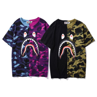 Bape เสื้อยืดแขนสั้น ผ้าฝ้าย พิมพ์ลาย แฟชั่นสําหรับผู้ชาย และผู้หญิง