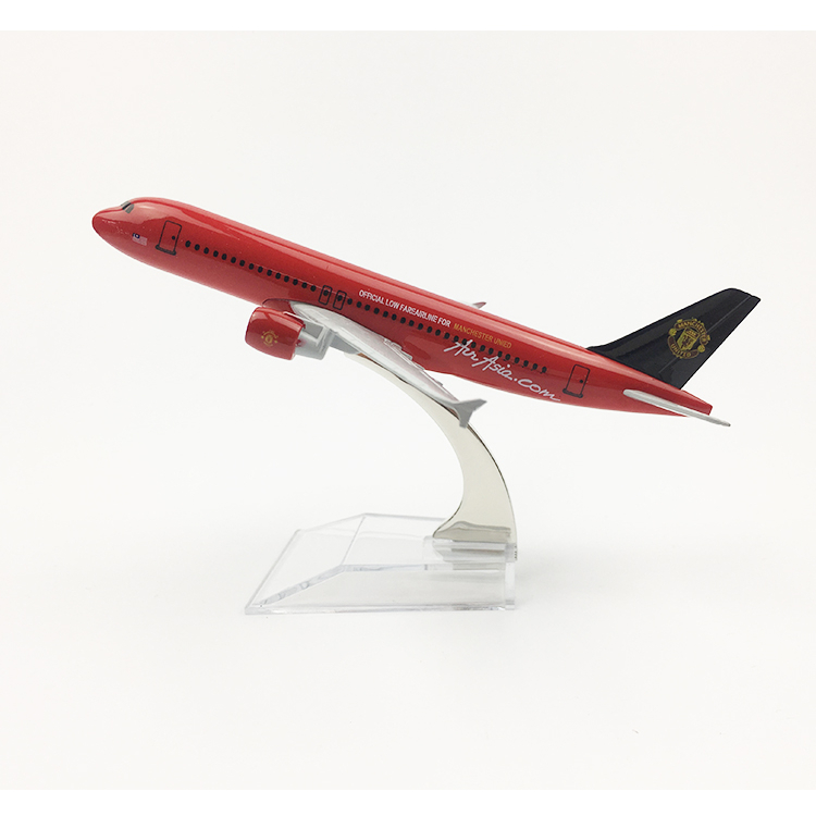 Yalinda Air Asia Manchester United A320 16 ซม.ชุดเครื่องบินเด็กวันเกิดของเล่นเครื่องบินรุ่น