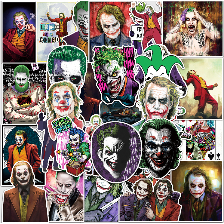 50 ชิ้นตลก DC Hero Joker สติกเกอร์กันน้ํา DIY สําหรับโทรศัพท์แล็ปท็อปรถสติกเกอร์ Creative Home Decal