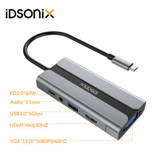 iDsonix อะแดปเตอร์ฮับ USB C HDMI เป็น USB 3.0 5Gbps PD100W สําหรับ Mac แล็ปท็อป