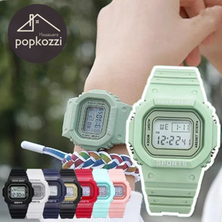 Popkozzi นาฬิกาข้อมือดิจิทัล LED สําหรับเด็กผู้ชาย ผู้หญิง ใหม่ กันน้ํา แฟชั่น เหมาะกับการเล่นกีฬา นาฬิกา  อเนกประสงค์