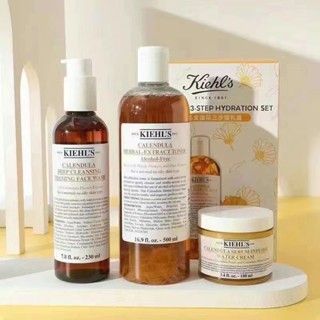 Kiehl/s ชุดคลีนซิ่ง คาเลนดูล่า น้ํา 500 มล. และครีมน้ําดาวเรือง 230 มล. 100 มล. 3 ชิ้น