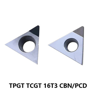 เม็ดมีดกลึงคาร์ไบด์ CNC TCGT TPGT 16T302 16T304 16T308 CBN PCD TPGT16T304 TCGT16T304 6 ชิ้น