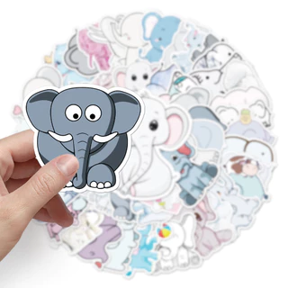 50 ชิ้นตลกช้างสติกเกอร์กันน้ํา DIY สําหรับโทรศัพท์แล็ปท็อปรถสติกเกอร์ Creative Home Decal