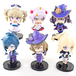 โมเดลแคปซูลเกม Genshin Impact Capsule Figur Kaeya Jean Lisa Barbara Noel Mona Pvc ขนาด 9 ซม. ของเล่นสําหรับเด็ก 6 ชิ้น ต่อชุด