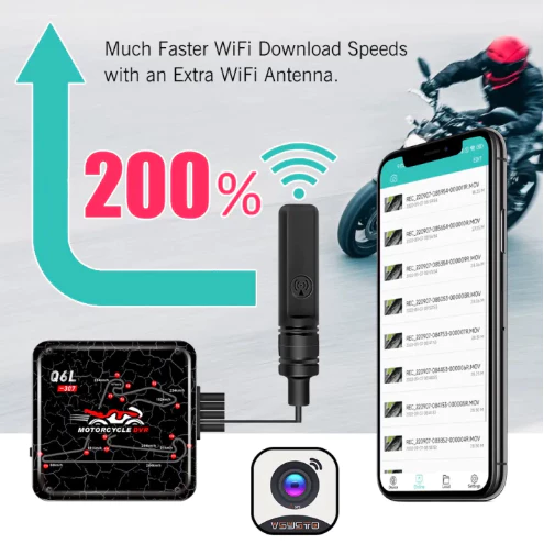 Vsys SYS กล้องบันทึกวิดีโอ WiFi 1080p FHD DVR กันน้ํา ติดตั้งง่าย สําหรับติดด้านหน้า และด้านหลังรถมอเตอร์ไซค์ thumbnail 8