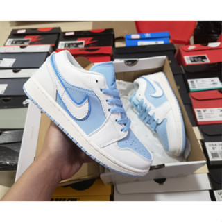 รองเท้าบาสเก็ตบอล Jordan Air Jordan 1 low Ice Blue ทนทาน สไตล์เรโทร