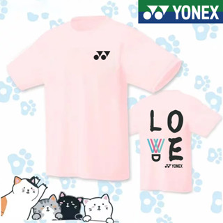 Yonex ใหม่ เสื้อแจ็กเก็ตแขนสั้น คอกลม พิมพ์ลายแบดมินตัน แห้งเร็ว แฟชั่นฤดูร้อน สําหรับผู้ชาย และผู้หญิง 2023