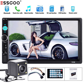 Essgoo เครื่องเล่น MP5 วิทยุ สเตอริโอ บลูทูธ 2 Din HD 7 นิ้ว รองรับการเชื่อมต่อกระจกโทรศัพท์ หน้าจอสัมผัส สําหรับรถยนต์