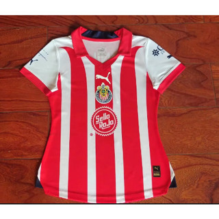 เสื้อกีฬาแขนสั้น ลายทีมชาติฟุตบอล Chivas 2023 2024 ชุดเหย้า สําหรับผู้หญิง