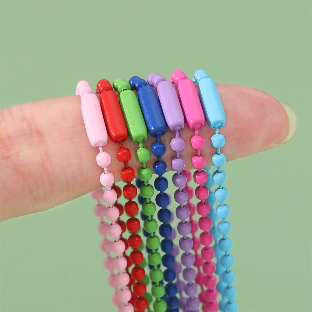โซ่ลูกปัดหลากสี ยาว 12cm สำหรับ DIY ทำพวงกุญแจ ตกแต่งตุ๊กตาและแท็ก thumbnail 4