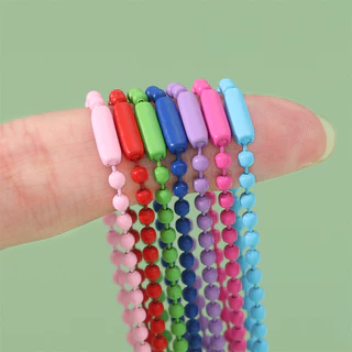 โซ่ลูกปัดหลากสี ยาว 12cm สำหรับ DIY ทำพวงกุญแจ ตกแต่งตุ๊กตาและแท็ก
