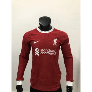 เสื้อกีฬาแขนยาว ลายทีม Liverpool 2023 2024 ชุดเหย้า สําหรับผู้ชาย