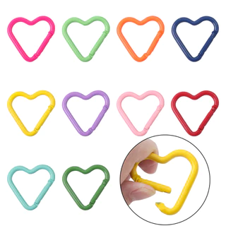 ตัวเชื่อมกุญแจแบบตัว D รูปหัวใจ เปิดปิดได้ สีลูกอม พวงกุญแจ สำหรับ DIY กระเป๋า และเครื่องประดับ