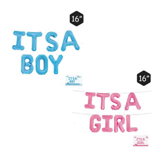 ลูกโป่งฟอยล์ ลายตัวอักษร ITS A Boy Girl สีชมพู สีฟ้า ขนาด 16 นิ้ว สําหรับตกแต่งปาร์ตี้เด็ก