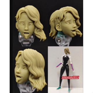 ฟิกเกอร์ Spider-Gwen Stacy Tongue out Head Sculpt Fit 6 นิ้ว 1:12 สําหรับผู้หญิง