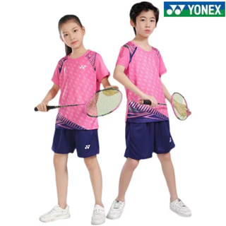 Yonex2023 ใหม่ ชุดเสื้อกีฬาแบดมินตัน คอกลม แขนสั้น แห้งเร็ว ดูดซับเหงื่อ ระบายอากาศ ใส่สบาย สําหรับผู้ชาย และผู้หญิง